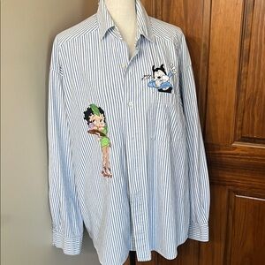 Striped Shirt with Cartoon Patches